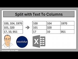 Excel Text To Columns Feature to Split a Column of Text Values. Excel Magic Trick 1905