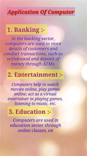 Application of computer|Uses of computer| #shorts #computer #youtbeshorts