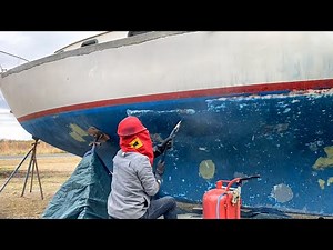 Sand blasting and bottom paint