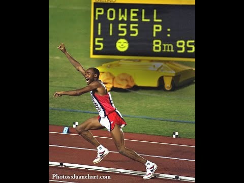 Mike Powell World record 8.95m Long Jump & Carl Lewis Tokyo 1991 World Championships USA coverage.