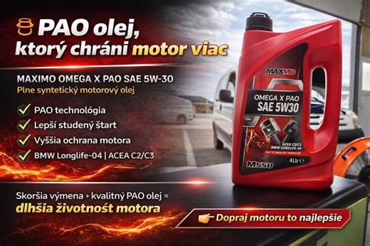 🛢️ Prečo zvoliť PAO motorový olej? PAO olej (polyalfaolefín) je plne syntetický olej, ktorý poskytuje motoru vyššiu úroveň ochrany. Lepšie maže pri studenom štarte, zvláda vysoké teploty bez straty vlastností a pomalšie starne. Výsledkom je nižšie opotrebenie, čistejší motor a dlhšia životnosť. 👉 PAO olej je ideálna voľba pre tých, ktorí chcú dať motoru to najlepšie. Maxmo Omega X PAO spĺňa normu VW 504.00/507.00. www.dekarbmotor.sk #dekarbonizaciamotora #autoservispezinok #maxmolubricants #mo