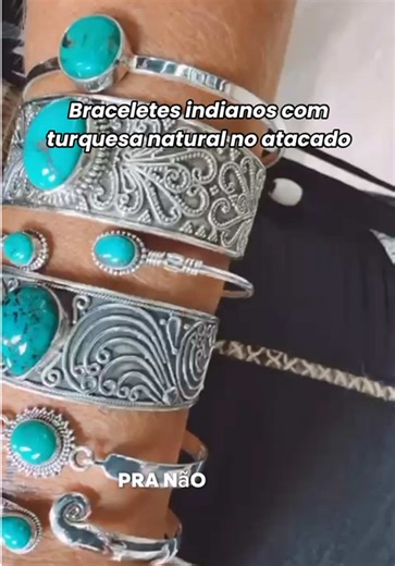 Braceletes Indianos em Prata 925 com Turquesa Natural