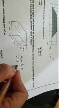 Uma caixa d'água, com a forma de um paralelepípedo, mede 2m de comprimento por 3m de