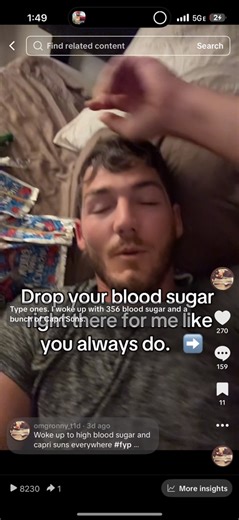I am starting to post my tik tok content on to my instagram and facebook account! If your a T1D then join us in my morning blood sugar posts!! We all check in and share our blood sugar numbers! I make a post every morning! It’s the routine morning blood check!! | Ronny Herndon