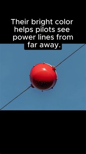 Why Power Lines Have Orange Balls ⚡ #electricity #engineering #powergrid #science #shorts