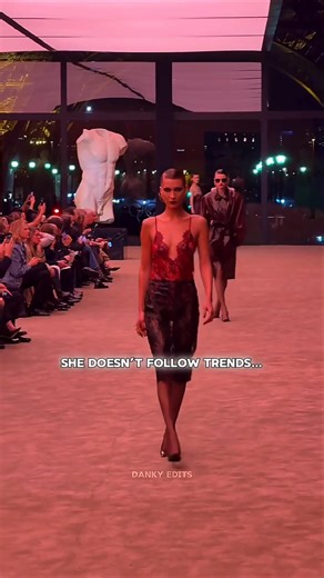 Bella Hadid Walked Like a Queen at Saint Laurent FW26 😳🔥 #shorts