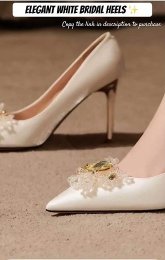 Elegant white bridal heels for weddings parties luxury footwear perfect for brides evening glam!