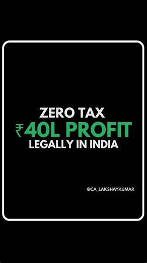 CA Lakshay Kumar | Personal Finance | Stock Market on Instagram: "₹40 lakh profit. ₹0 tax. Legally. In India. Most people think high profits = high tax. That’s only true if you don’t know the law. Using Section 54F, this investor reinvested smartly and made his entire LTCG tax-free — without shortcuts, without jugaad. This is not tax evasion. This is tax planning. 👉 Save this for later 👉 Comment “54F” for a simple eligibility checklist Illustrative example. Conditions apply. Follow @ca_lakshay