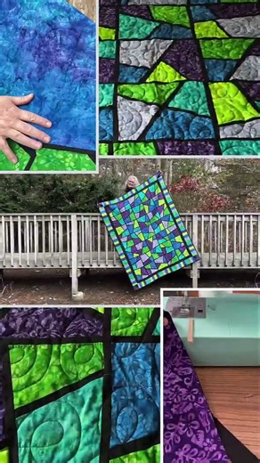 My Finished Mosaic Quilt Is Pure Happiness #quilting