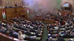 4.2K views · 304 reactions | Hungary bans LGBTQ+ Pride events in public since children might be present. 136 to 27 votes in parliament. Naturally, the lefts response is to release smoke bombs in the chamber after the defeat. | The Shift has Hit the Fan | Facebook