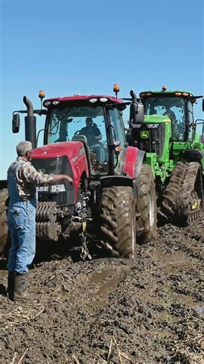 John Deere 9RX Stuck in Mud 😱 | Case IH Tractor Massive Recovery Power