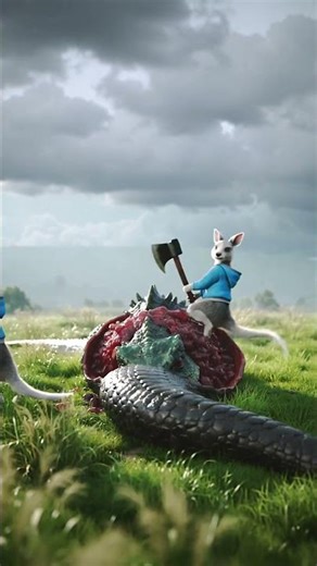 Baby Kangaroos Uncover a Hidden Dinosaur Inside a Giant Snake