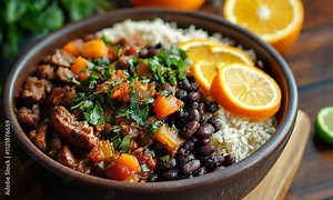 Delicious Feijoada Recipe: Brazilian Black Bean Stew with Rice and Orange