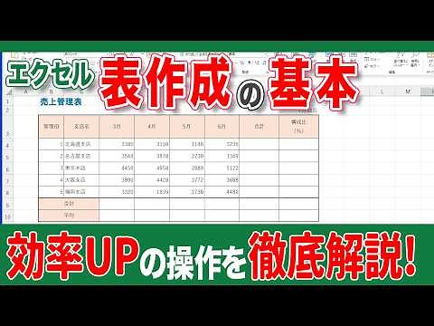 【エクセル 表作成】初心者の方必見！エクセルの基本から表作成までを初心者にもわかりやすいように解説！