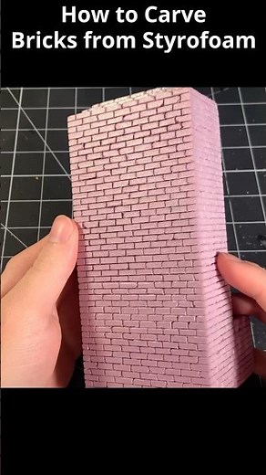 How to Carve Realistic Bricks From Styrofoam Part 1 #diorama #foam #brick
