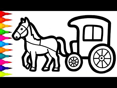 How to Draw a Horse Carriage Step by Step 🐎 Easy Horse Cart Drawing Tutorial