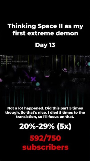 Thinking Space 2 as my FIRST extreme (20%-29% 5x) day 13! #geometrydash #gd #ascent #thinkingspace2