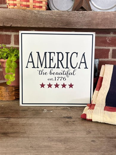 America the Beautiful Handcrafted Wood Sign Patriotic Americana - Etsy