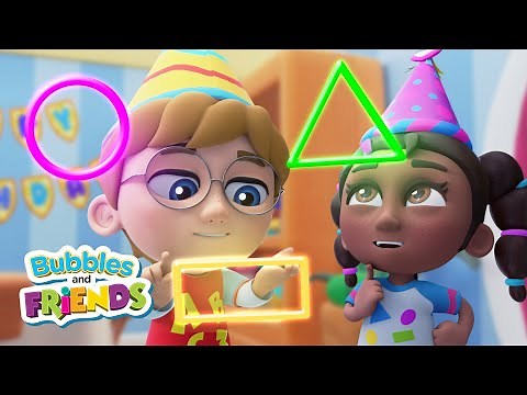 Learn to share, discover shapes and celebrate in song with Bubbles and Friends