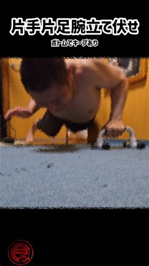 片手片足腕立て伏せ One Arm One Leg Push-Up #筋トレ #腕立て伏せ #プッシュアップ #片手片足腕立て伏せ #OneArmOneLegPushUp