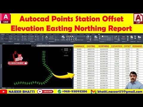 Export AutoCAD Coordinates station offset to MS Excel | export Point Station Offset XYZ Report Cad