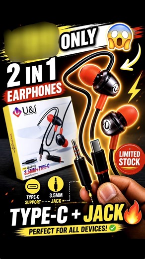 Best 2 in 1 Earphones 😱 Type-C + 3.5mm Jack 🔥 Must Try!