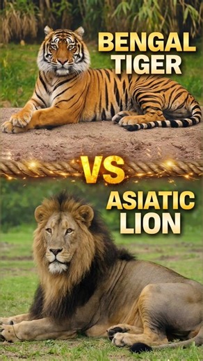 Bengal Tiger 🐯 VS Asiatic lion 🦁 Animal Battle #shorts