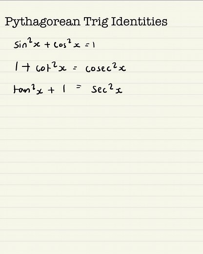 Pythagorean Trig Identities #maths #alevel #pythagorean #fyp #explanation #trig #trigonometry #trigidentities