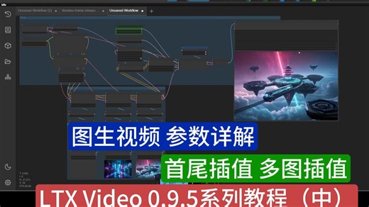 超详细讲解LTX Video 0.9.5超快速视频生成模型 支持商用 图生视频 首尾插值 多图插值参数详解