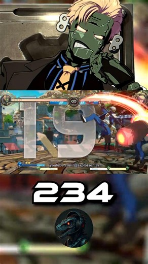GG Strive Robo Ky 20 Hit 234 Dmg Midscreen Combo #ggst #roboky #guiltygearstrive