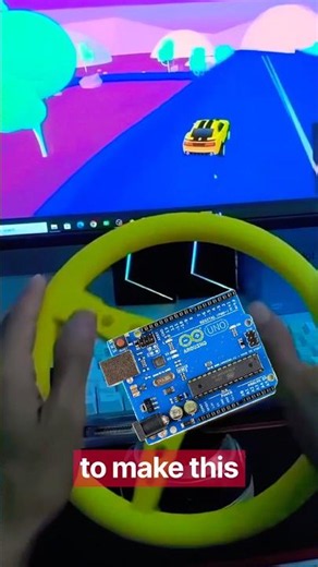 I Built a DIY Steering Wheel with Arduino 🔥 #arduino #unity #controller
