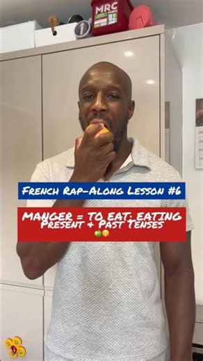 French Rap Along Lesson MANGER Present & Past tenses conjugations #learningfrench #rapchallenge