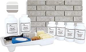 Brick-Anew All-in-One Brick Fireplace Paint Kit – Easy DIY Makeover for a Natural, Realistic Brick Look (Misty Harbor) Not Your Boring White Paint or Chalk Paint!