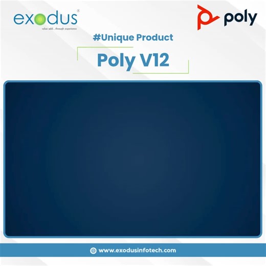 Exodus Infotech on Instagram: "Unlock your best ideas with the Poly Studio V12! Featuring Poly DirectorAI Smart Camera tech and AI-driven noise cancellation for crystal-clear, confusion-free collaboration. Conferencing made simple. . . . #PolyStudioV12 #ExodusInfotech #PolyDirectorAI #SmartCollaboration #AICameraTech #NoiseCancellation #ProAV #HybridMeetings #SeamlessConferencing"