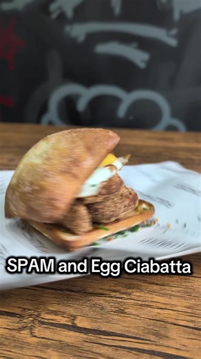 Spam fritters and egg in a Sando. It's the weekend so as a brunch option today we are putting on SPAM. @OfficialSPAMUK Why? .... because we freaking can! we run blackboards so we can chop and change our weekly menus, no rules of what we have to cook, some would say it's Anarchy. on Saturdays we run a brunch menu alongside our normal menu, we serve good coffee and banging cakes. So if you fancy it, you know where we are. open Wednesday through Saturday 9.30-2.30 #sandwichshop #foodanarchy #fullyl