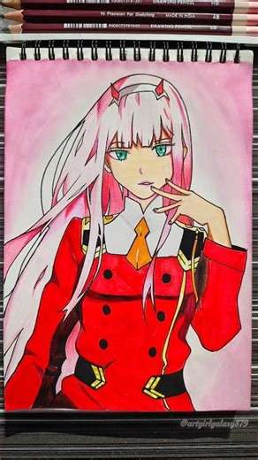 🔥 Zero Two drawing | 002 |🥶 #zerotwo #shorts #anime #artist