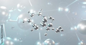 Phenylalanine rotating 3d molecule, molecular structure of alpha-amino acid, seamless video