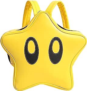 3D Yellow Star Backpack Funny Cartoon With Eyes Casual Daypack Waterproof Backpack
