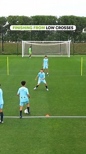 Combining Wide & Central To Cross & Finish ⚽️🔥 This practice focuses on crossing and finishing through three stages: passing and receiving, combination play, and cross and finish. It runs on both sides, with players rotating through each stage 👏 Full practice here: https://footballdna.co.uk/sessions/combining-wide-central-to-cross-finish/ | Football DNA