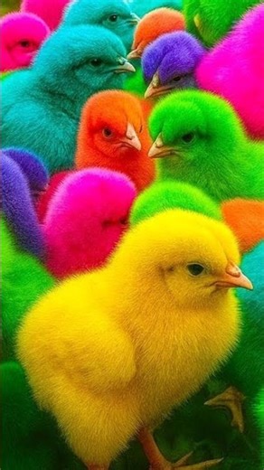 Cute chicken, Rainbow chicken, Colorful chicken, Cute duck, Cute rabbit