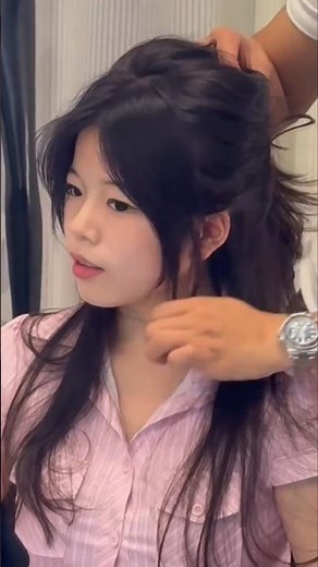 Trending Korean Hairstyle Tutorial for Girls ✨ #hairtutorial #girlshairstyle