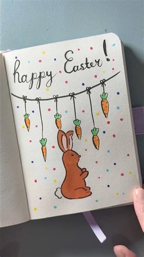 Happy Easter Bunny 🥕🐰 | Easy Cute Spring Drawing