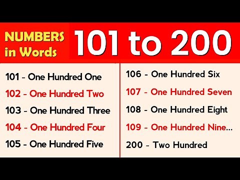 Numbers 101 to 200 || 101 To 200 Numbers in words in English ||101-200 English numbers with spelling