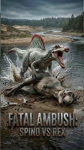T-Rex vs Spinosaurus: The Fatal River Ambush (Cretaceous Battle)