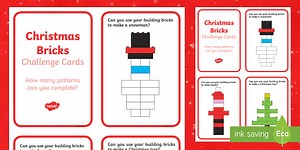 Christmas Construction: Copy the Building Bricks Challenge Cards