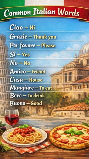 Learn common Italian words with English 🇮🇹Perfect for beginners | Daily use Italian ✨