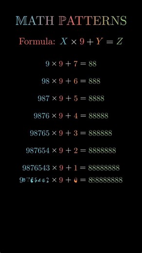 Amazing Math Patterns with 9 and 8 | Number Trick That Creates 888888 & 790123456 #maths
