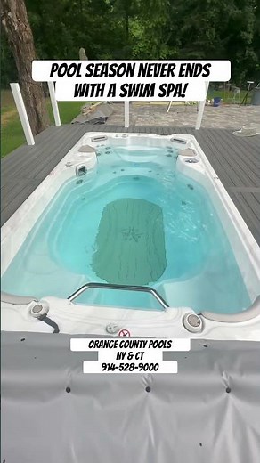 Swim All Year with a Swim Spa! #swimspa #hydropool #orangecountypools #poolandspa #soakepools