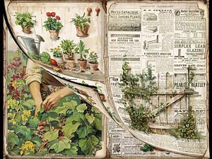 Vintage Gardener Junk Journal Pages, Printables Digital Papers Garden - Etsy