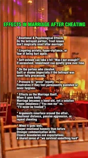 Effects in Marriage after Cheating